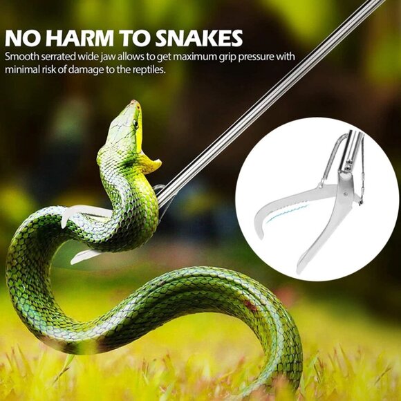 47” Reptile Snake Tongs Catcher Grabber Hook Stick Handling Tool Lock Heavy Duty - Picture 4 of 7